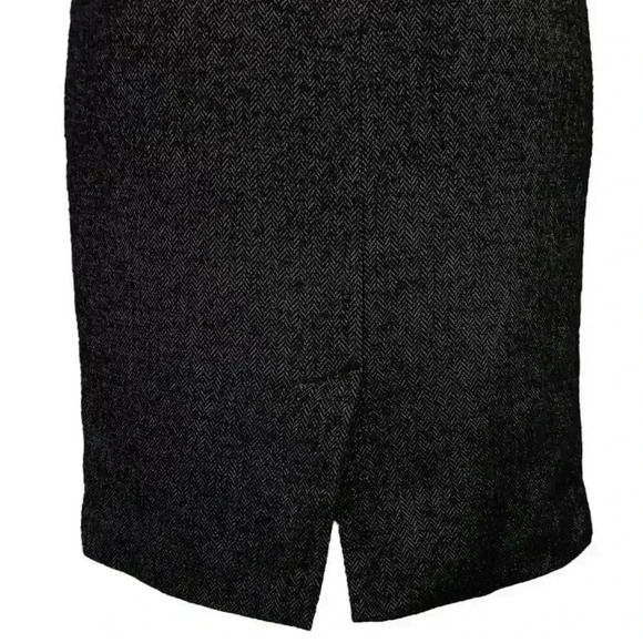 Ann Taylor Straight Skirt Women 12 Black Wool Blend Pleat Lined Knee Length Slit - Picture 5 of 7